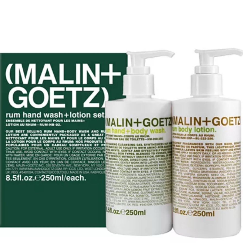 Malin and Goetz Rum Hand Wash + Lotion Set